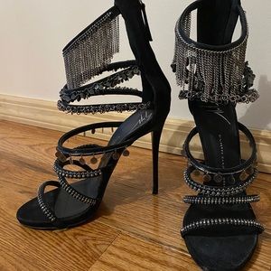 Giuseppe Zanotti Heels Silver Chain Sz 38
